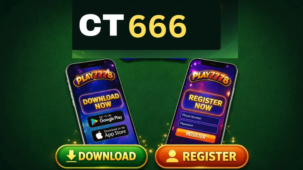 CT666 Game Download |Latest Version V1.1.64| in 2026 3 CT666 Game download and register banner showing two smartphones with download and registration options.
